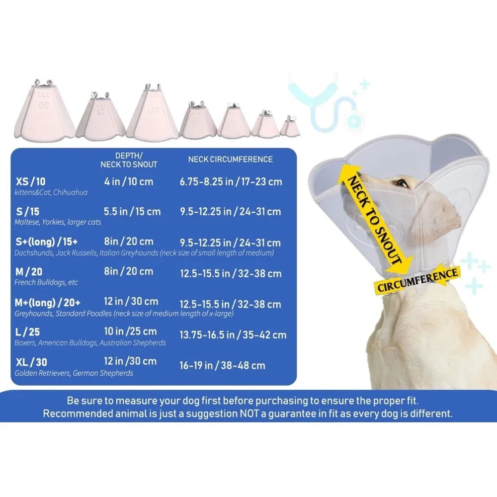 Adjustable‎ Soft Dog Cone - Gray - medium - recovery, Anti-lick